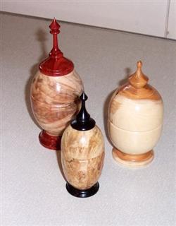 3 lidded pots by Peter Fuller